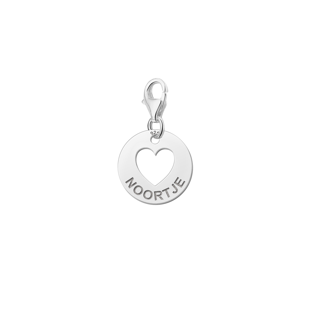 Naambedel zilver hart Naambedel zilver hart
