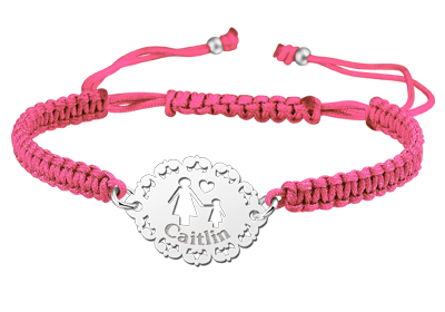 Zilveren shamballa armband roze moeder-dochter Zilveren shamballa armband roze moeder-dochter