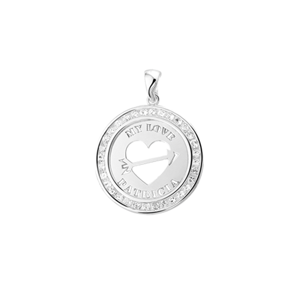 Naamhanger zilver zirkonia rand love Naamhanger zilver zirkonia rand love