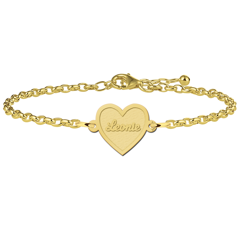 Gouden armband met hartje inclusief gravure