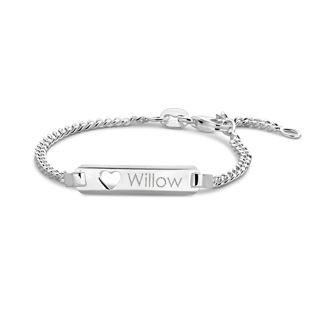 Baby armband met gravure van zilver