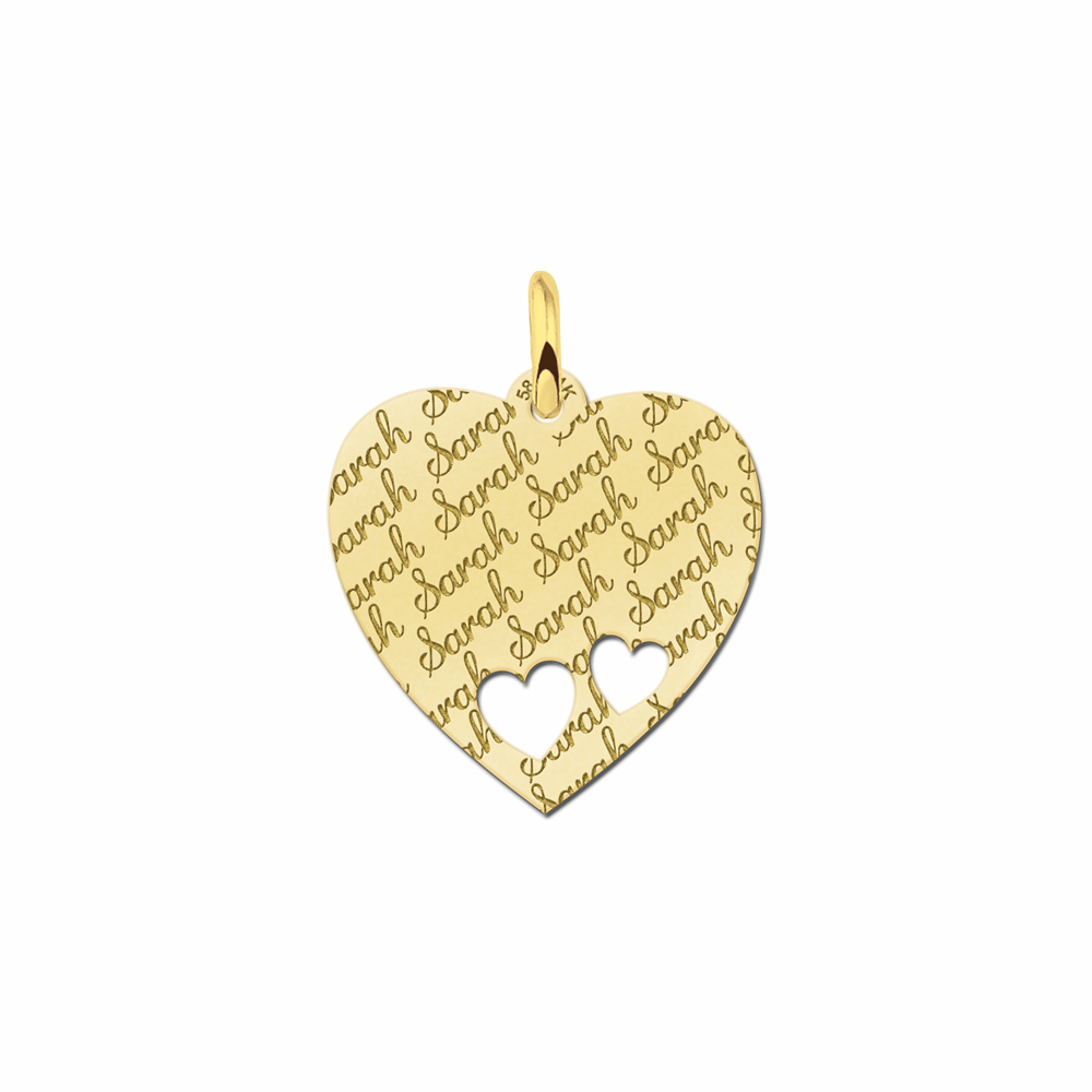 Goud hart met naamgravure Goud hart met naamgravure