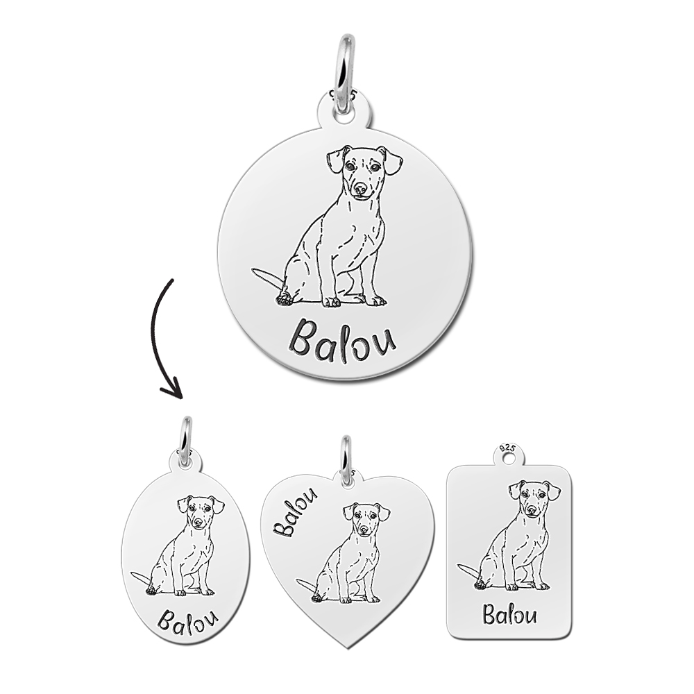 Personaliseerde naamketting Jack Russel