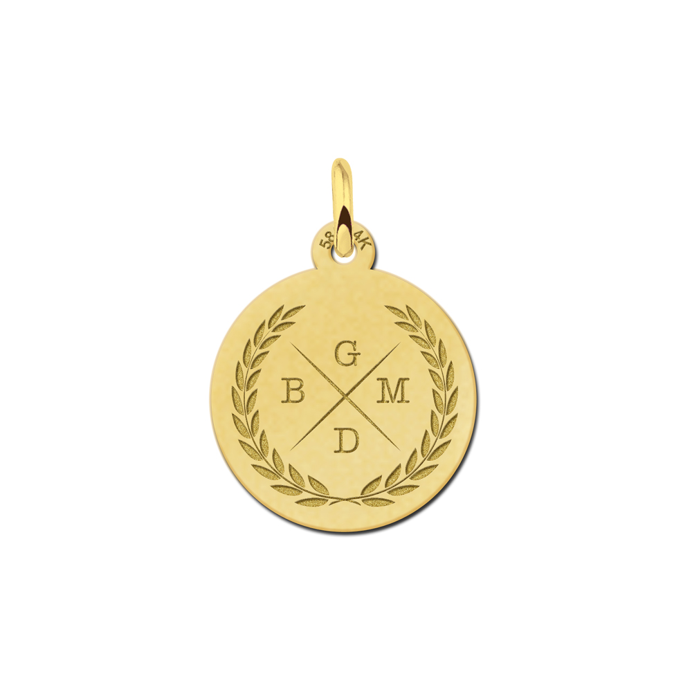 Gouden initialen ketting met vier letters