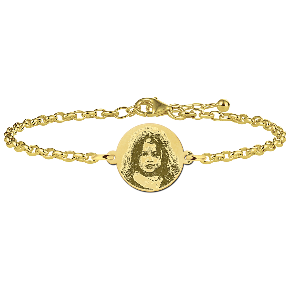 Gouden armband met foto rondje