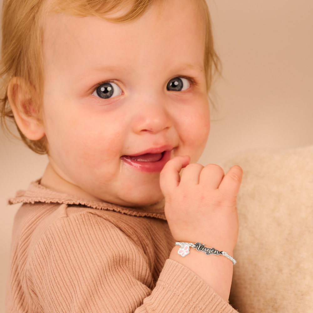 Zilveren baby armband met naam