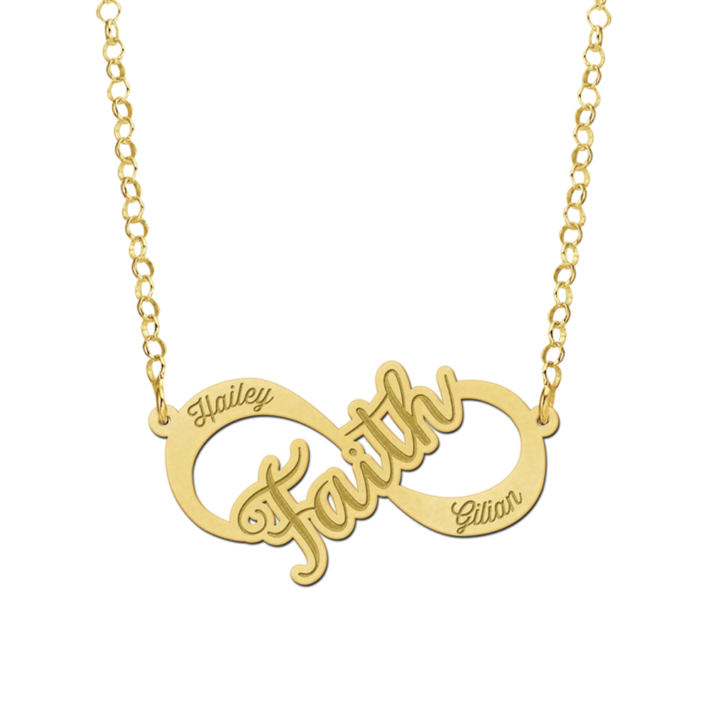 Gouden infinity ketting faith