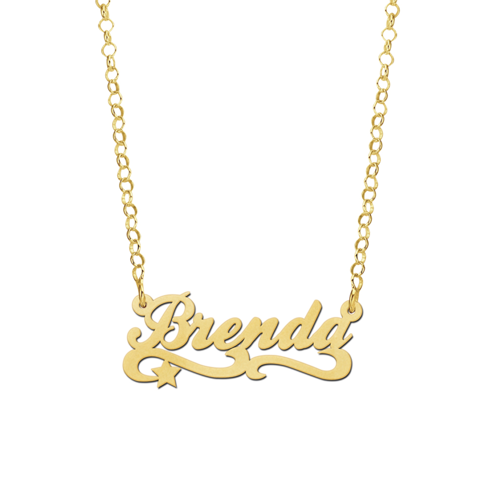 Gouden kinder naamketting model Brenda