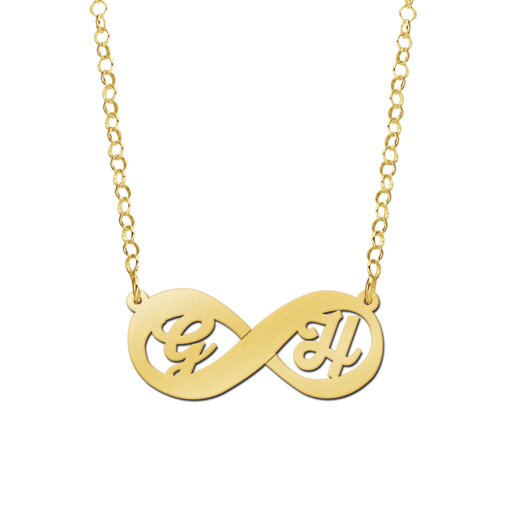 Gouden hanger infinity initialen