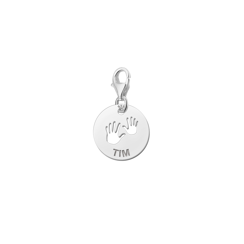 Naambedel zilver baby handjes Naambedel zilver baby handjes