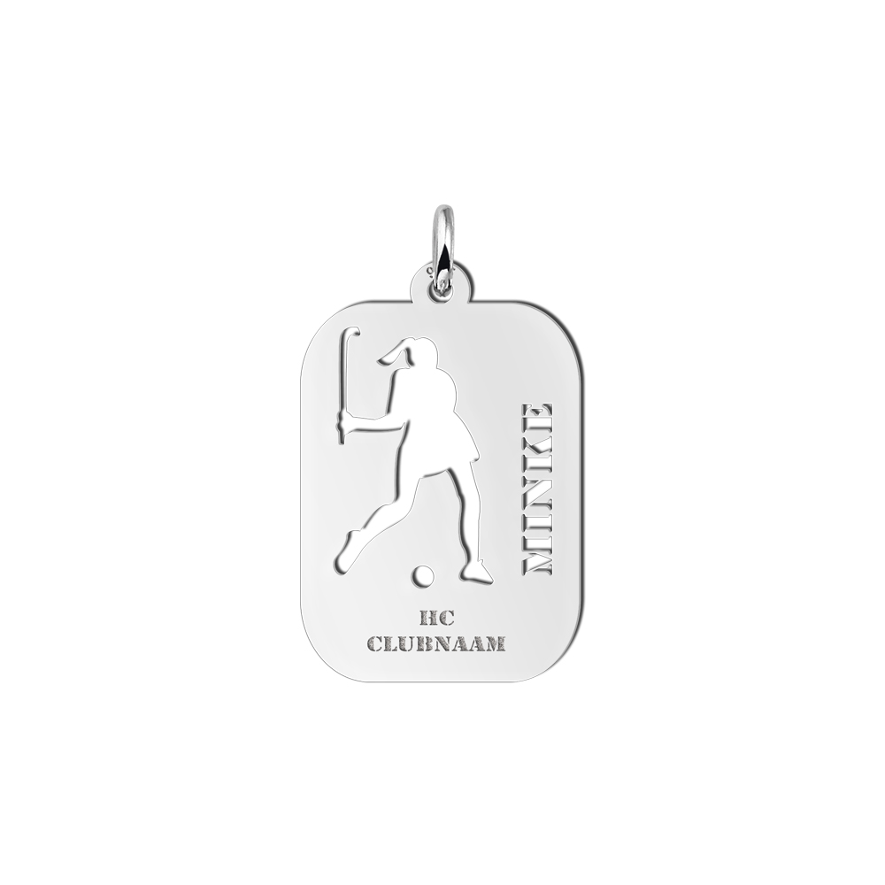 Sportbedel zilver hockey dames