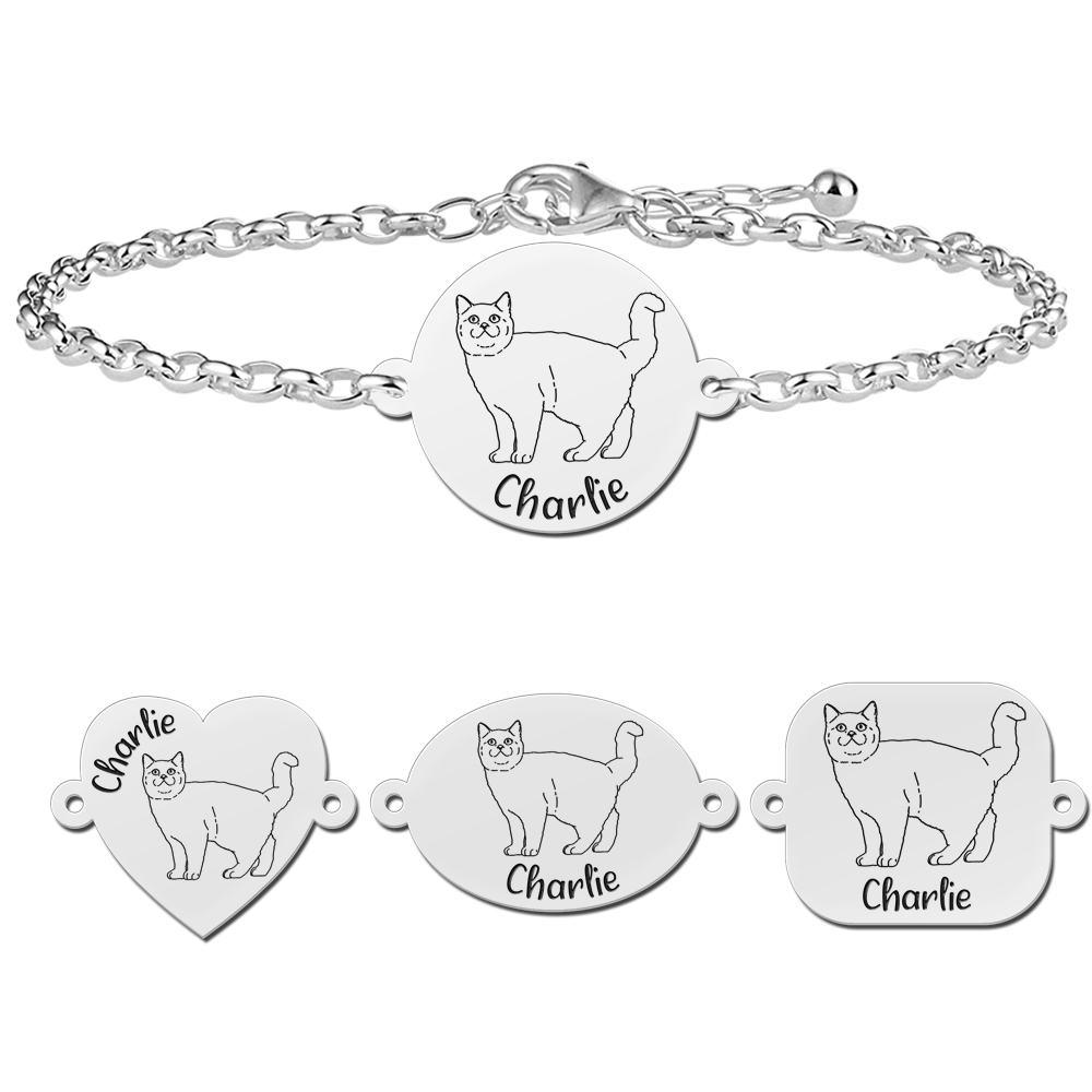 Gepersonaliseerde kattenarmband Britse korthaar