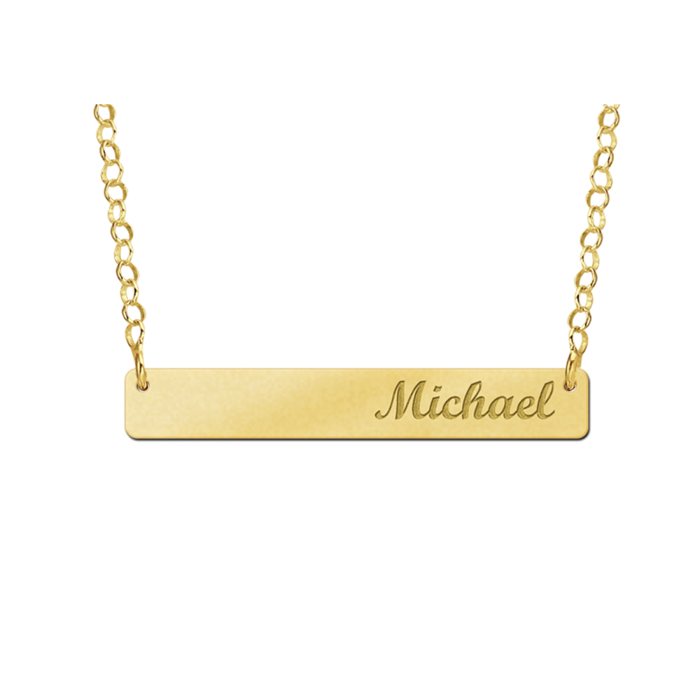 Gouden Bar naamketting medium