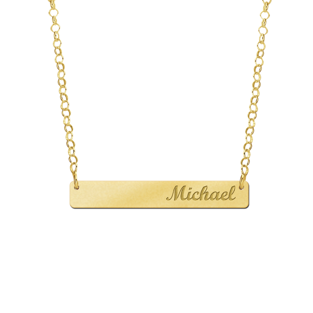 Gouden Bar naamketting medium