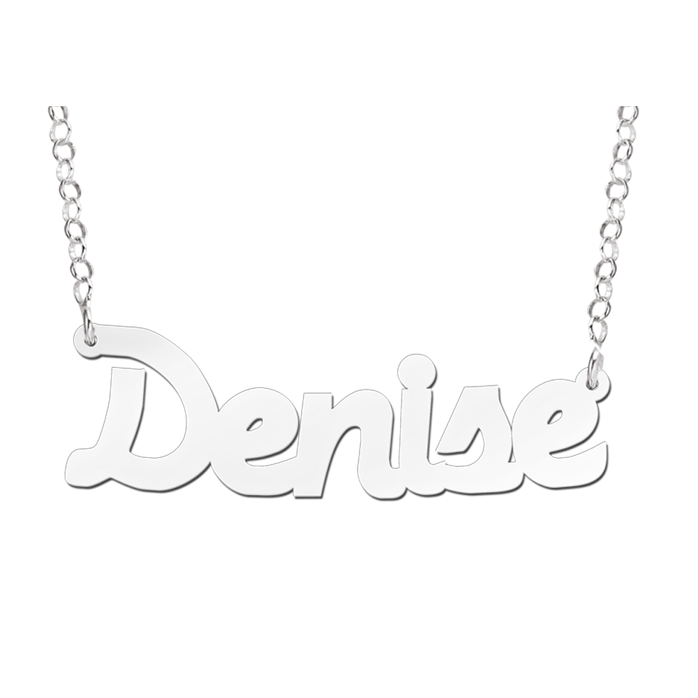 Zilveren naamketting model Denise Zilveren naamketting model Denise