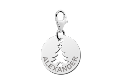 Zilveren charm kerstboom Zilveren charm kerstboom