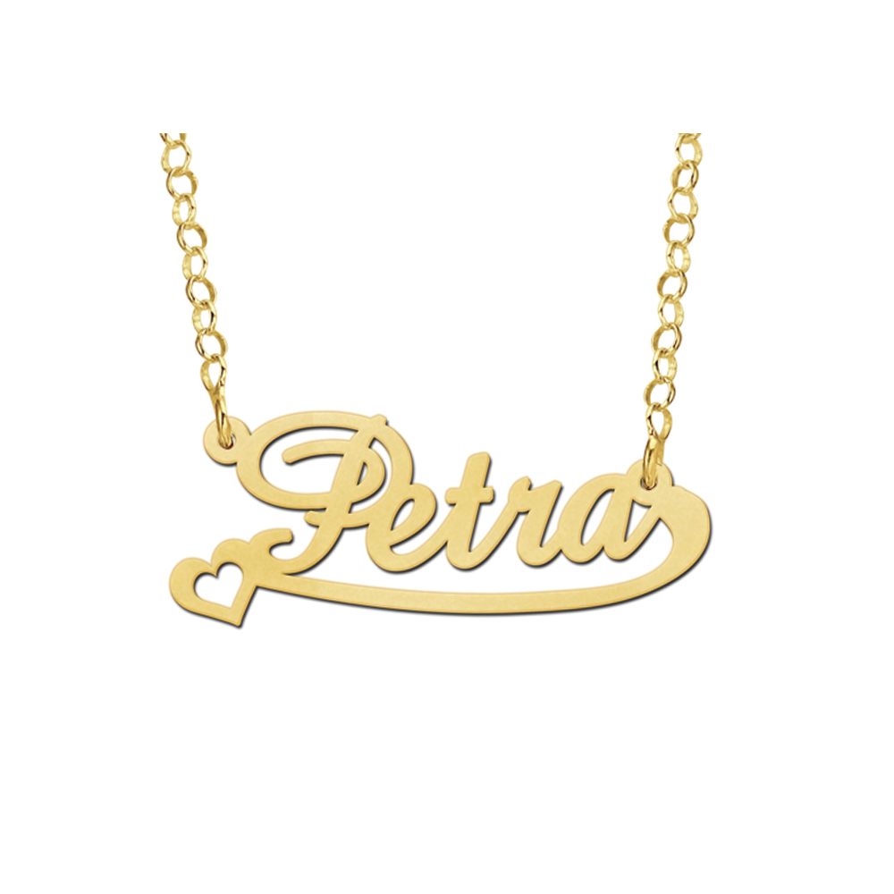 Vergulde naamketting model Petra