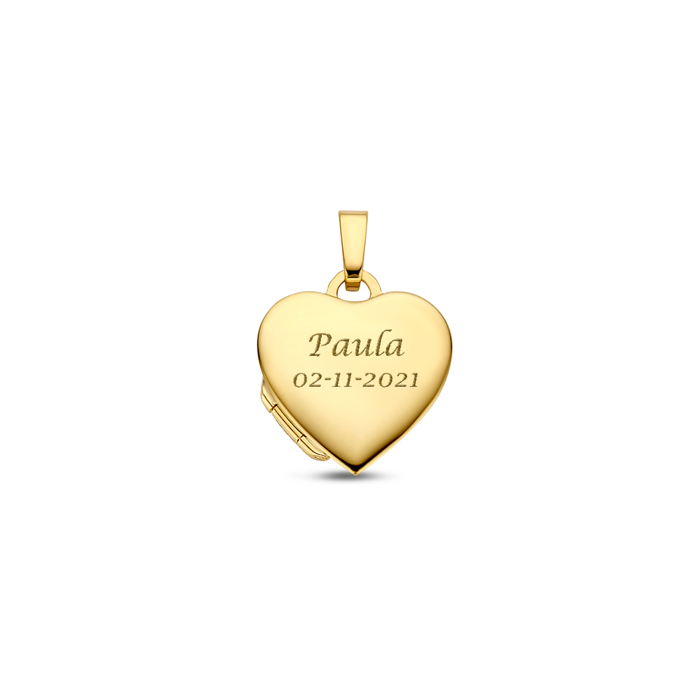 Gouden hart Medaillon met versiering en namen