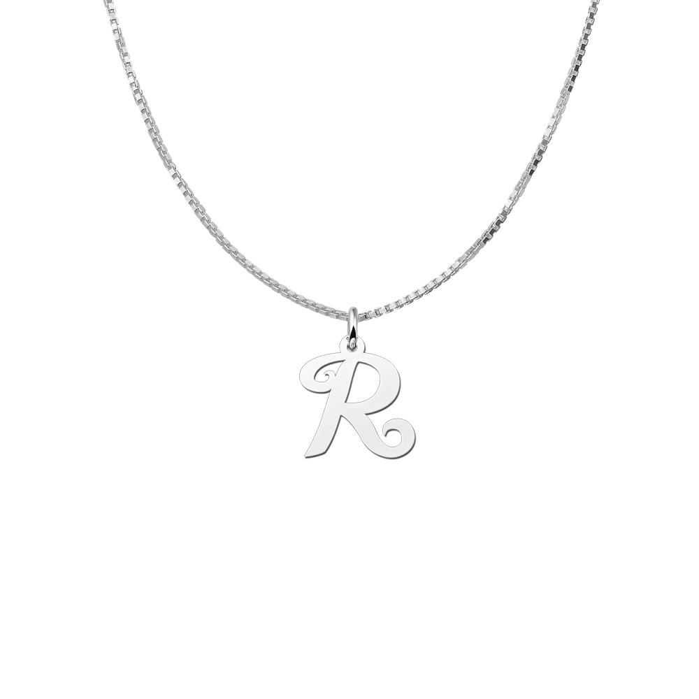 Initial ketting zilver