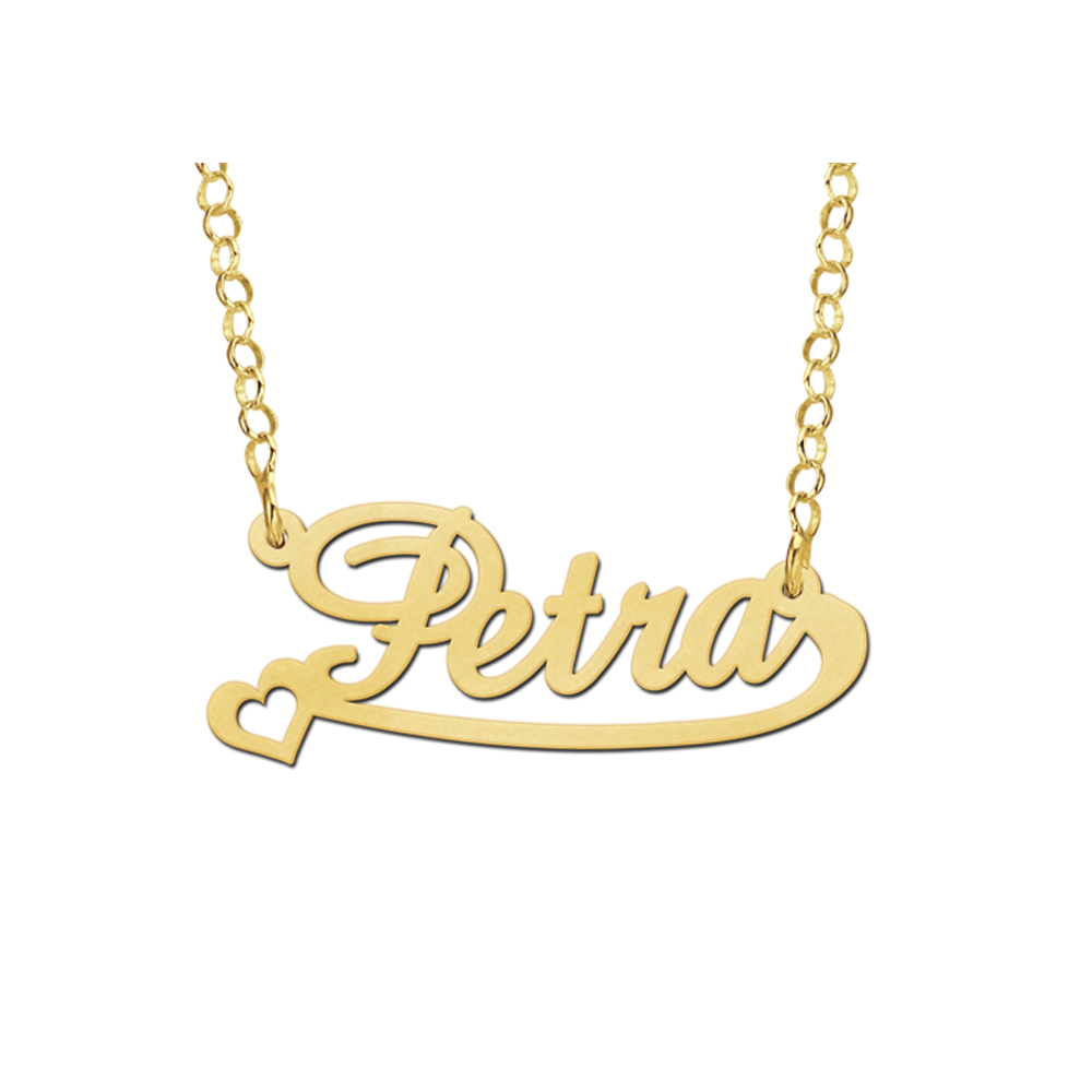 Gouden naamketting model Petra