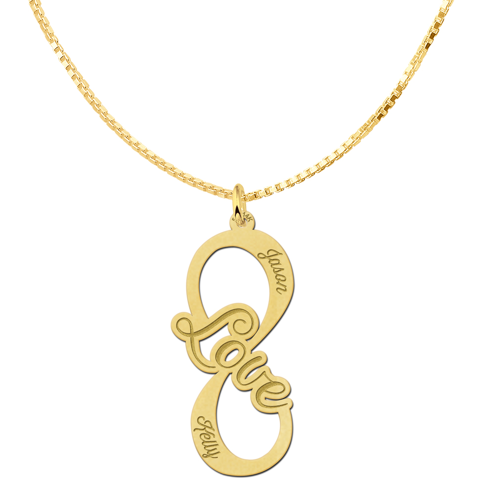 Gouden infinity hanger love