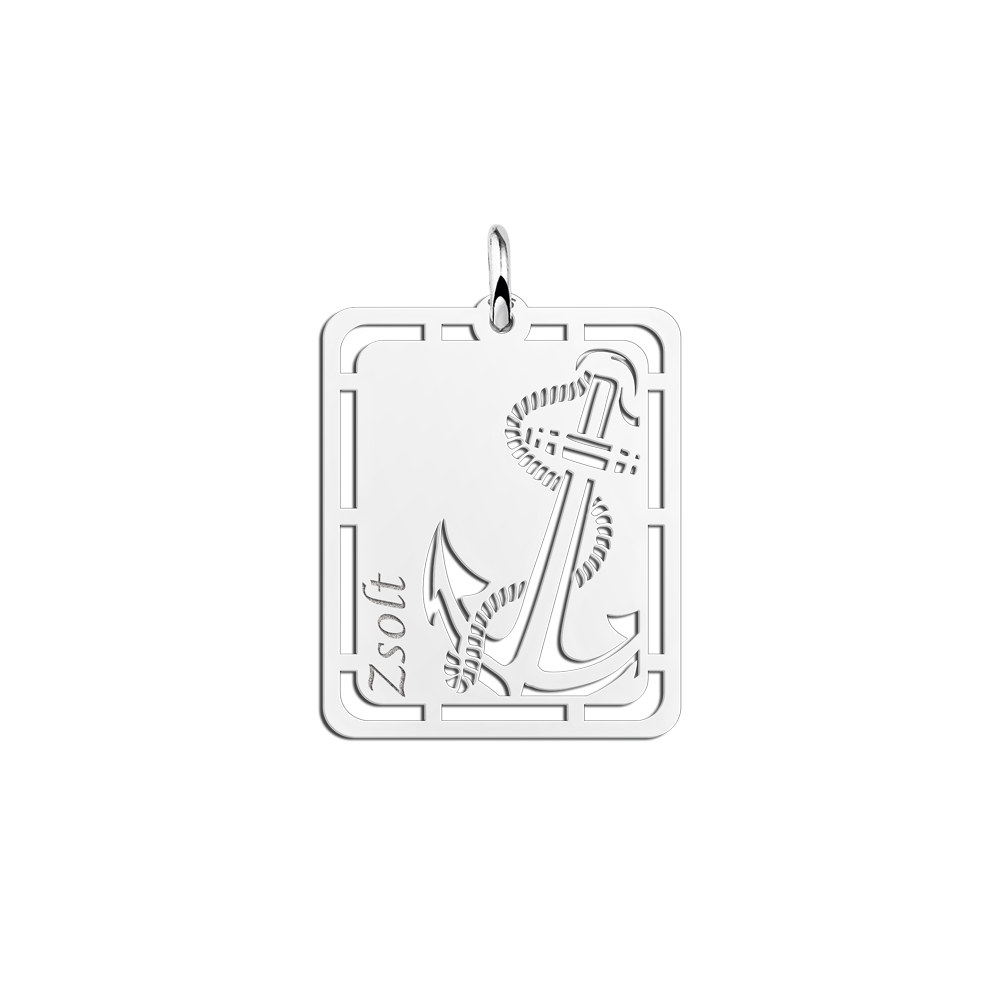 Zilveren hanger anker graveren met naam Zilveren hanger anker graveren met naam