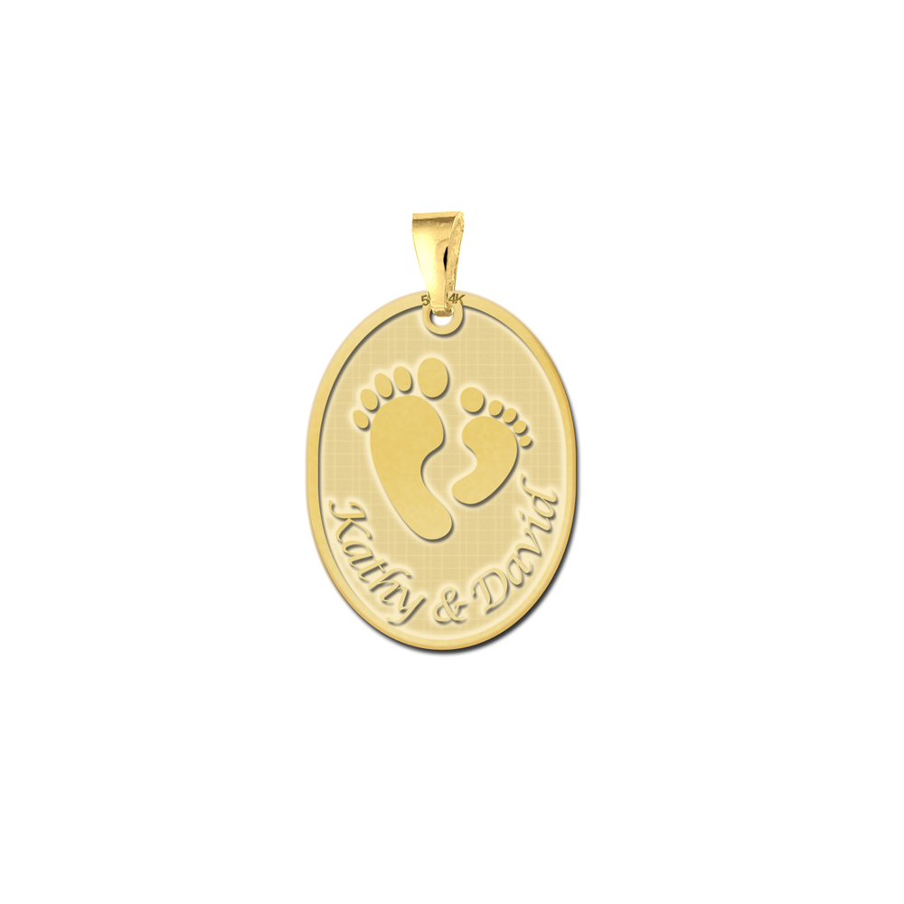 Gouden geboorte hanger voetjes Gouden geboorte hanger voetjes